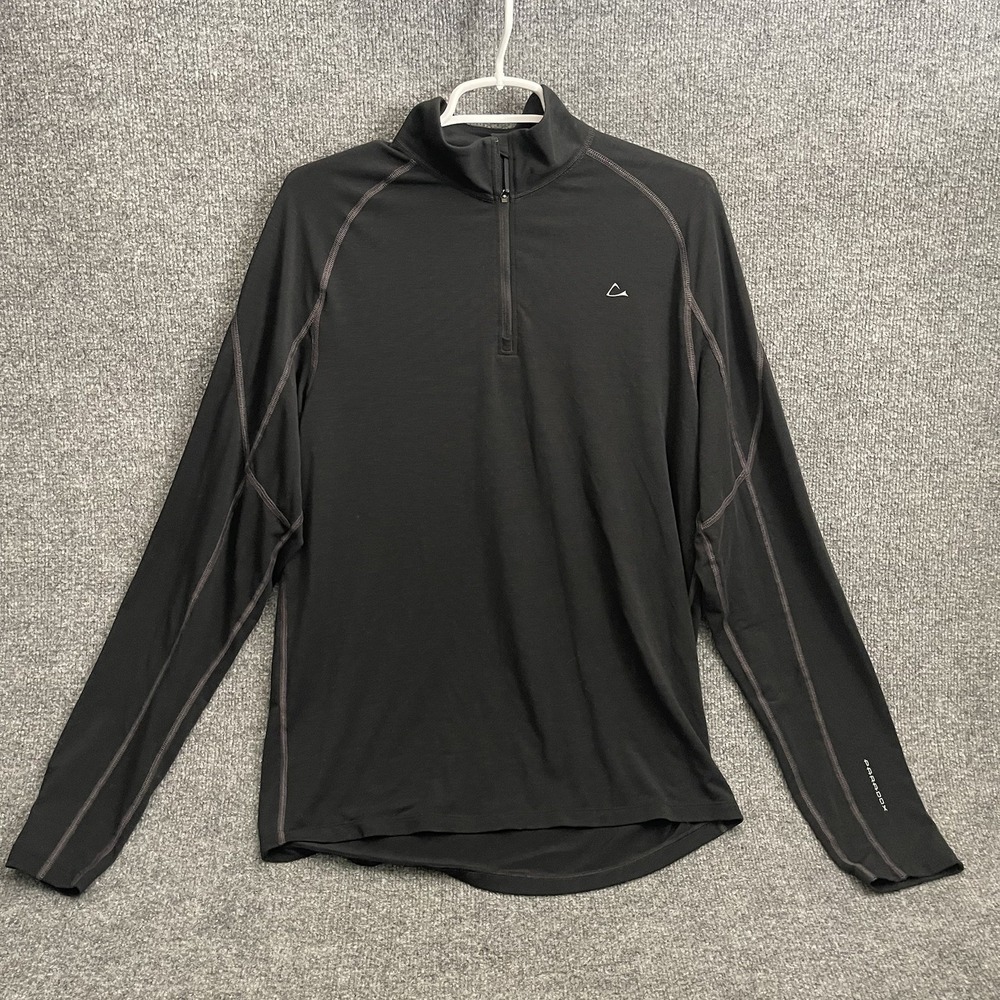 Merino Blend By Paradox 1/4 Zip Pullover Mens Sz M Black DriRelease Fresh Guard